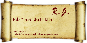Rózsa Julitta névjegykártya